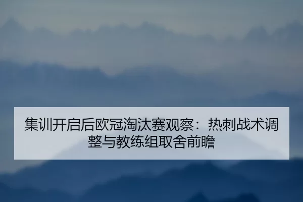集训开启后欧冠淘汰赛观察：热刺战术调整与教练组取舍前瞻